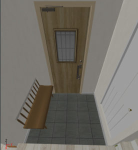 【架空ＷＥＢ内覧会】ベンチと玄関ホール